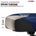 5 Core Drum Throne W Backrest 4  Padded Chair Adjustable Stool W 441lb Capacity