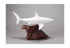 Great White Shark Sculpture By John Perry 15 In Long Pellucida Statue On Burl   