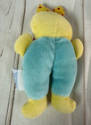 Vintage Eden Yellow Pastel Teal Duck Rattle Plush Baby Toy Lovey Polka Dot Bow