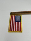 Usa American Flag 3 5x2  Embroidered Patch Iron-on Sew-on Gold Border