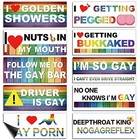 10 Pcs Bumper Decals Funny Lgbt Stickers Rainbow Bumper Magnetic Classic Style