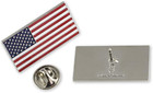 Authentic Official American Flag Enamel Lapel Pin Proudly Made In Usa Silver