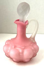 Eapg Consolidated Pink Satin Glass Gutate Cruet 1890 s
