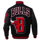 Men Black Standard Chicago Bulls Mash Up Varsity Jacket   Fast Ship   Usa Return