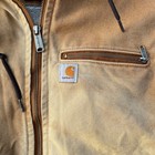 Carhartt Jacket Women M Brown Workwear Faded Sherpa Lined Hooded Canvas 0j0815-w