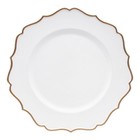 Scalloped White Decorative Charger Plates With Gold Rim 13 Inch 6pack Set