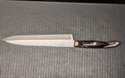 Vintage 80s Cutco 1725 French Chefs Knife Brown Orange Marble Swirl Made In Usa