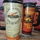 Lot Of 4 Silver Dollar City Handle Mug Cups   Lids Fire In The Hole