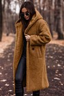 Elegant Long Coat Woman Plush Warm Faux Fleece Coat Autumn Winter Fashion Teddy