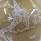 Vintage Chinese Porcelain Yellow Vase White Paste Floral Jingdezhen Zhi C  1970s