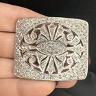 Vintage Women   s Buckle Silver Tone Rhinestone