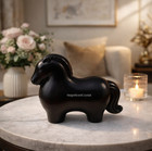 Black Obsidian Horse Carving Protection Crystal Animal Statue Grounding Stone