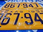 1939 Texas License Plate Pair 867947 Beautiful Restoration Show Car Ready
