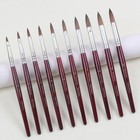 Kolinsky Acrylic Nail Brush Mink Hair Wooden Handle Nail Art Gel Builder 4-14