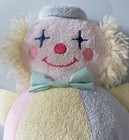 Vtg Eden Pastel Terrycloth Clown Plush Rattle Ball Round Body Lovey Baby Gift