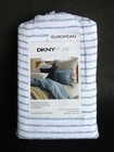 Dkny Pure Woven Stripe Euro Pillow Sham Blue White 100  Cotton