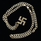 Mongolian Swastika Buddhist Symbol 925 Silver Necklace For Men Vintage Rare