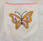 Vintage 1940s-1950s Full Apron - White Cotton With Embroidered Butterflies