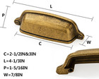 10 Pack 3 Inch Antique Brass Cabinet Cup Pulls Aged Gold Drawer Pulls Kitchen