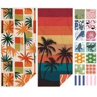 2 Pack Microfiber Beach Towel  Quick Dry Travel Retro Tropics  Tropical Sunset