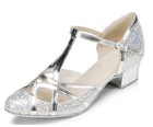 Practice Ballroom Dance Shoes For Women Glitter Closed Toe Wedding Evening Pumps