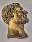Antique Mcm Cast Bronze Abraham Lincoln Carved Profile Wall Plaque Medallion