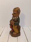 Vintage Folk Art Old Man Carrying Lantern 10 