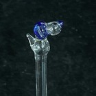 Lot Of 12 Vintage Blown Glass Swizzle Stir Sticks Animal Cats Dogs Blue Clear H6