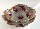 Antique Nippon Porcelain Bowl With Under Plate Floral Pattern Gold Gilding