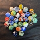 Lot 30 Vintage Marbles Glass Akro Vitro Peltier Marble King Swirl Patch Vg Usa