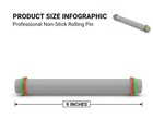 2 Pcs Adjustable Rolling Pin With Removable Rings  Non-stick 9 Inch  Gray