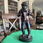 Vintage Cast Iron Monkey With Basket Heavy
