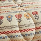 Boho Plush Flannel Reversible Quilt  Warm Bed Cover  Queen King Size