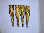 4antique French Ormolu Brass Plated Furniture Pediment mount Hardware Decoration