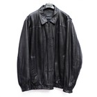 Vtg Sean John Leather Jacket Men   s 3xl Black Embossed Logo Bomber Full Zip Y2k
