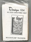 554 Embroidery Transfer Pattern 50 State Educational Quilt W Bird Flower Vintage