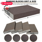 4 Pack Hand Sanding Sponge Set -120 220 320 400 Grit- Coarse 4 Pack  Brown