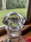 Vintage Round Cut Crystal Glass Liquor Decanter And Stopper Mcm Whiskey Bourbon