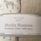 New Modern Baby 2 Baby Swaddle Blankets 100  Cotton Muslin Zebra Theme