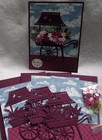 Stampin Up  Card Kit Thinking Of You Purple Flower Cart Butterflies Blue Sky Fun