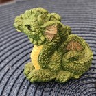Green Resin Dragon Figurine Fantasy Theme Collectible Small Statue Home Decor