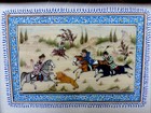 Antique Persian Miniature On Bone With A Khatam Frame