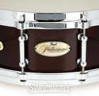 Pearl Philharmonic Solid Maple Snare Drum - 5-inch X 14-inch  Walnut Bordeaux