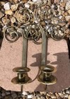 Set Of Two Vintage Home Interiors Brass Wall Sconces 11 