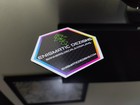 Bee Honeycomb Stained Glass Color Art Cut To Shape Vinyl Sticker