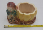 Gilded Boy Gnome  Elf  Fall Pumpkin Ceramic Planter Vintage 1950s
