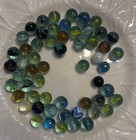 Marbles Game Toy Educational Vintage Lot Of 57 Plus Drawstring Bag