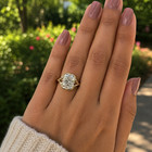 4 00 Ct Cushion Cut Diamond Wedding Ring 14k Yellow Gold Size 7
