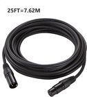 25 Ft Flexible Dmx Cable 3 Pin Signal Xlr Male To Female Cable Wire For Stage Li