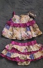 Matilda Jane Pink Purple Floral Ruffle Matching Set